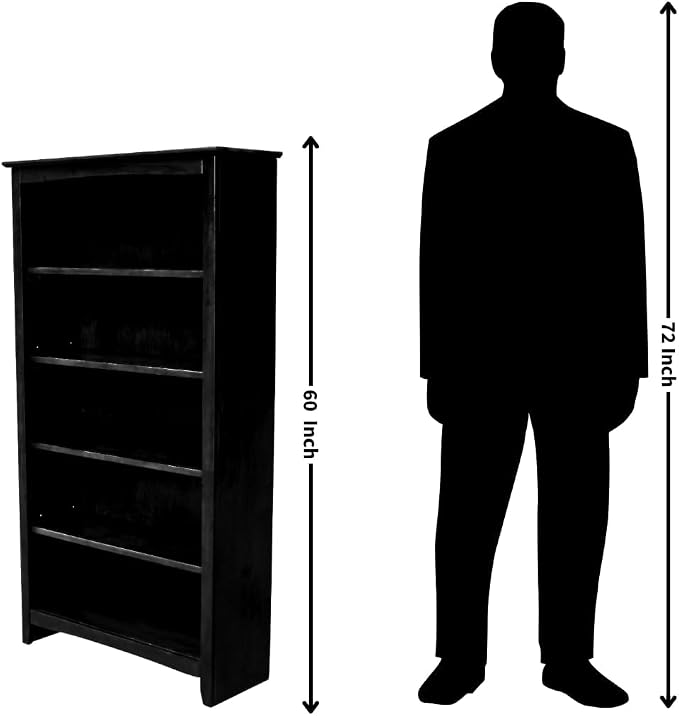 International Concepts, Solid Wood Bookcase 60" High, Adjustable Shelves - Image 9