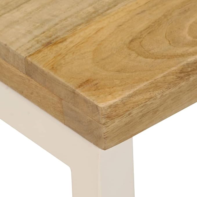 Solid Mango Wood Coffee Table 39.4"x19.7"x13.8" Rectangular Accent Table - Image 8