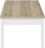 Pemberly Row 3-Piece Coastal Wood Coffee Table Set, Antique Pine and White - Image 5