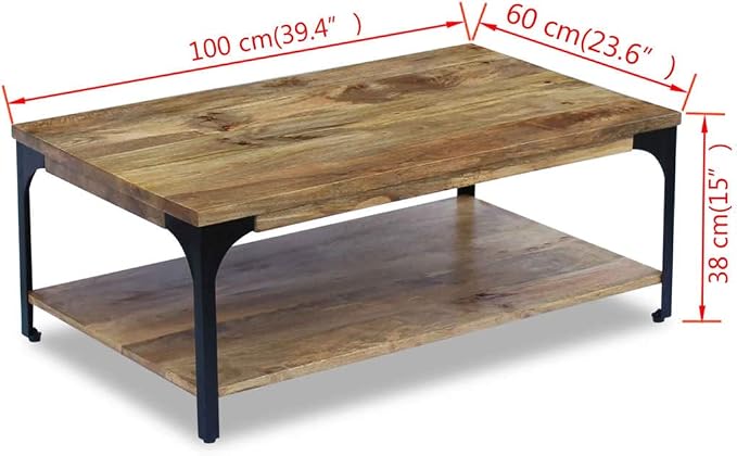 Solid Mango Wood Coffee Table - Image 7