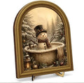 Christmas Bathroom Decor Vintage Winter Snowman Wall Art Sign Table Decor by Unknown
