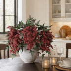 Artificial Flowers 35 Inch Artificial Nandina Berry Stem 3 Pcs Faux Flowers for Vase Realistic Sedum Spray for DIY Bouquet, Shower, Farmhouse, Mantel, Home Decor(Burgundy) - Image 7