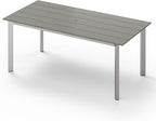 67" Rectangle HDPS Patio Dining Table, Aluminum Outdoor Patio Dining Table by Oasbira