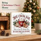 Christmas Decorations Hot Cocoa Bar Gingerbread Wooden Box Sign - Image 2