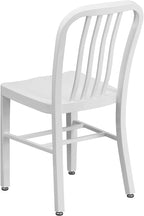 Flash Furniture Gael Commercial Grade 2 Pack White Metal Indoor-Outdoor Chair - Image 7