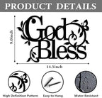 God Bless Metal Wall Sign for Home Decor, Christian Wall Art, 14.5x9 inch - Image 3