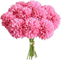 Mandy's 12pcs Artificial Hot Pink Ball Chrysanthemum Flowers by Mandys