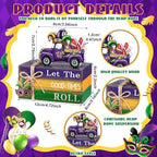 4 Pcs Table Decorations Tiered Tray Decorations Mini Wooden Books Signs for Office Shelf Classroom Tabletop Bookshelf(Mardi Gras) - Image 3