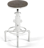 Topower Antique Vintage Industrial Barstool PU Leather Water Pipe Fire Hydrant - Image 4