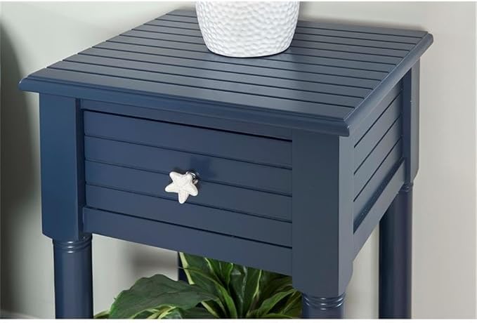 Linon Styers Wood Accent Starfish Coastal Side Table in Navy - Image 10