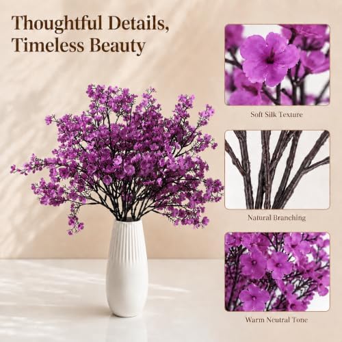 Mandy's 6 Bundles Artificial Lavender Baby’s Breath Flowers - Image 4