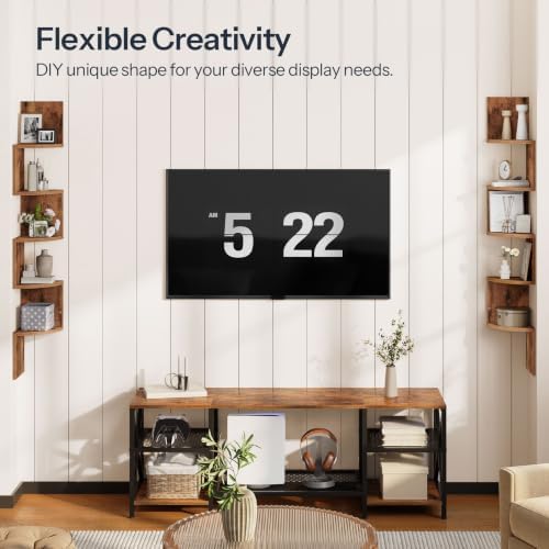 HOOBRO Corner Shelf Wall-Mounted, Set of 2 Floating Corner Shelves for Wall - Image 3