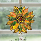 Stained Glass Acrylic Sunflower Ornament – Colorful Glass Sun Catcher for Windows, Christmas Tree Decoration 2025, Hanging Holiday & Everyday Décor Gift(Sun-22) - Image 5