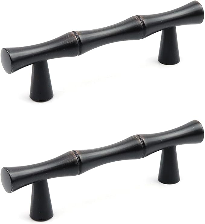 2PCS Bamboo Zinc Alloy Cabinet Handles, 2.5 Inch Hole Distance by Tighall