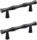 2PCS Bamboo Zinc Alloy Cabinet Handles, 2.5 Inch Hole Distance by Tighall