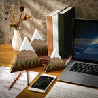3 Pcs Mountain Shelf Decor Mountain Wooden Wall Decor Forest Art, Brownish - Image 3