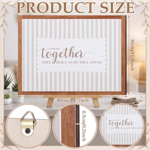 Jetec Together They Built a Life They Loved Rustic Wood Sign, Beige Striped - Image 3