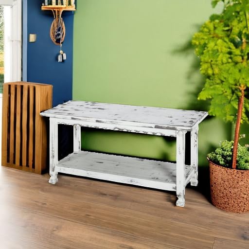 Country Cottage 36-Inch Farmhouse Entryway Bench - Image 5