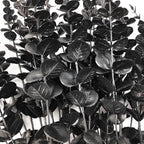 TIHOOD 14PCS 15” Black Eucalyptus Stems Artificial Eucalyptus Leaves Branches Fake Eucalyptuses Decor Faux Eucalyptus leaf Stem for Halloween Autumn Fall Floral Arrangement Wedding Bouquet Home Office - Image 5