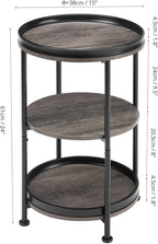 Dulcii Round Side Table with 3 Shelves - Image 3