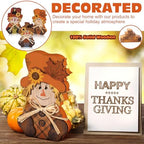 Ferraycle 3 Pcs Fall Scarecrow Decor Wooden Block Sign Table Centerpieces - Image 3