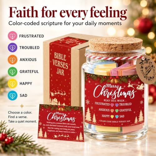 Christmas Bible Verse Jar, Read Me When Bible Verse Jar, Christmas Gift for Women, Mom, Christian Gifts for Women - Image 5