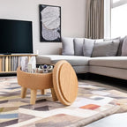 Wimarsbon Storage Ottoman, Modern Round Footrest - Image 5