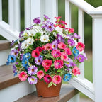 Colorful Artificial Morning Glory Flowers for Outdoor Planters, Premium UV Resistant Silk Faux Flowers for Porch, Hanging Basket & Window Box, Vibrant Garden Decor, No Pot, 13.3 Inch, 8 Bundles - Image 5