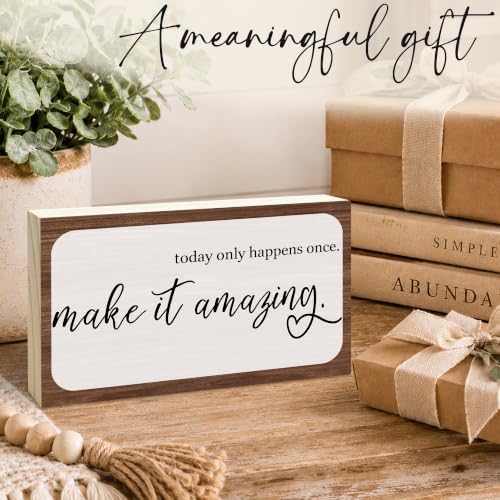 3x5 Motivational Wooden Sign, Today Only Happens Once, Make It Amazing - Image 5
