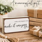 3x5 Motivational Wooden Sign, Today Only Happens Once, Make It Amazing - Image 5
