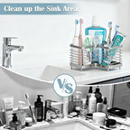 Toothbrush Holders for Bathrooms, Stainless Steel Toothpaste Organizer - Image 5