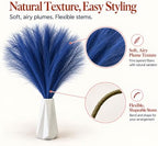 Mandy's 20 Stems Royal Blue Silk Pampas Grass Bouquet - Image 4