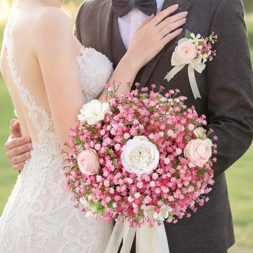 Dolicer 10 Pcs Babys Breath Artificial Flowers Pink Fake Babys Breath - Image 6