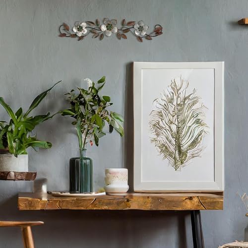 Wesiti Metal Flower Wall Art Decor Vintage Wrought Scroll, Silver Gray - Image 5