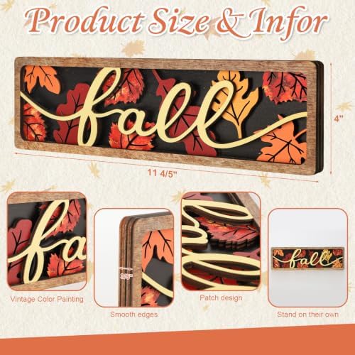 Vintage Fall Leaves Decorations for Office Home Table Mantel Shelf Desk - Image 2
