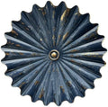 Metal Wall Flower Decor 11.4'' Navy Blue Gold Sunburst Floral Wall Art by Picfarce