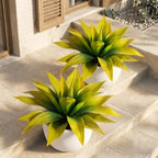 Artificial Agave for Outdoors 22'' (Yellow 2pcs) by ENALGRE