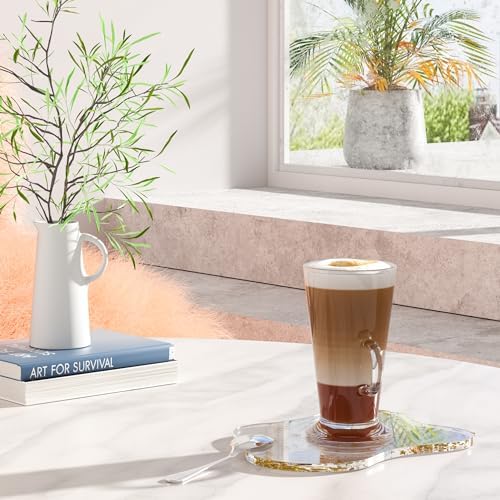 Acrylic 2Pcs/Set Coaster Decorative Plates,Gold Bar Drink Coaster, Clear Cloud Shape Coffee Cup Coaster, Perfect for Tabletop Protection and Accessories Display.(Gold) - Image 4