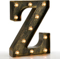 Pooqla Vintage Light Up Marquee Letters with Lights – Illuminated Industrial Style Lighted Alphabet Letter Signs - Coffee Bar Apartment Bedroom Wall Home Initials Decor A-Z by Pooqla