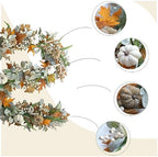 Fall Wreath Pumpkin Garland Thanksgiving Autumn Neutral Garlands Decoration - Image 2