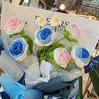 JOONOR 10 Pcs Hand-Woven Roses, Crochet Rose Flower Bouquet, Multicolor - Image 6