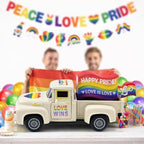 Pride Rainbow Mini Truck Decor with Wooden Sign, 5.7 Inch - Image 6