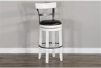 Pemberly Row Set of 3 White/Brown Wood Bar Unit and 2 Swivel Barstool - Image 5
