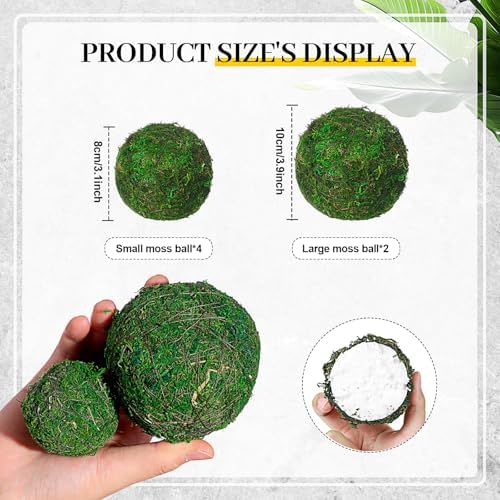 Jetec 18 Pcs Moss Wicker Decorative Balls for Centerpiece, Large Size - Image 2