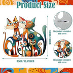 Wesiti Metal Cat Wall Art Decor Colorful Sculptures Mid Century 13.7x13 - Image 2