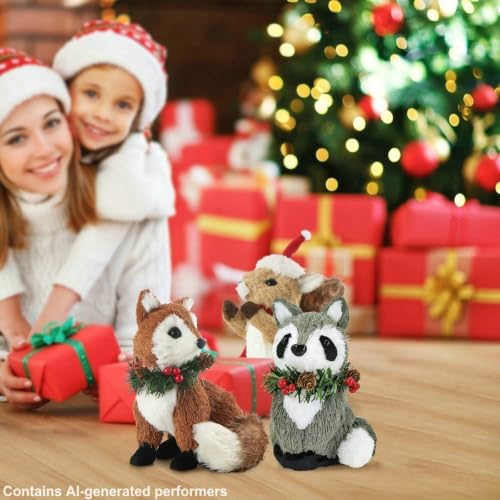 naturevibe Set of 6 Sisal Woodland Animals for Rustic Christmas Decorations - Image 6