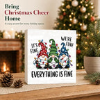 Christmas Decorations Everything Is Fine Christmas Gnome Wood Box Sign - Image 2