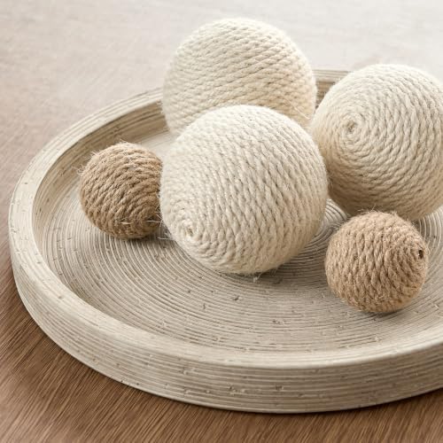 Vanselia Decorative Table Tray Round Trays Home Decor Cement (11.8" Retro) by VanseliaHome