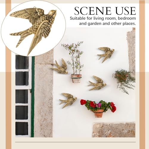 2 Piece Vintage Swallow Wall Decor, 4.7 Inch 3D Resin Bird Art Sculptures - Image 3
