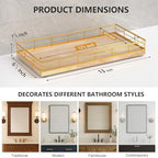 Toilet Paper Basket Organizer, Oak Wood Toilet Tank Tray with Metal Frame - Image 6